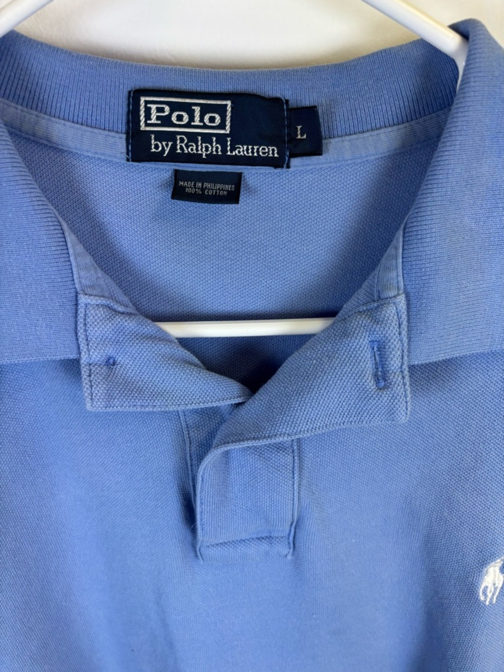 RALPH LAUREN POLO SHIRT LONG SLEEVES 
MEN LARGE SKY BLUE  WHITE PONY